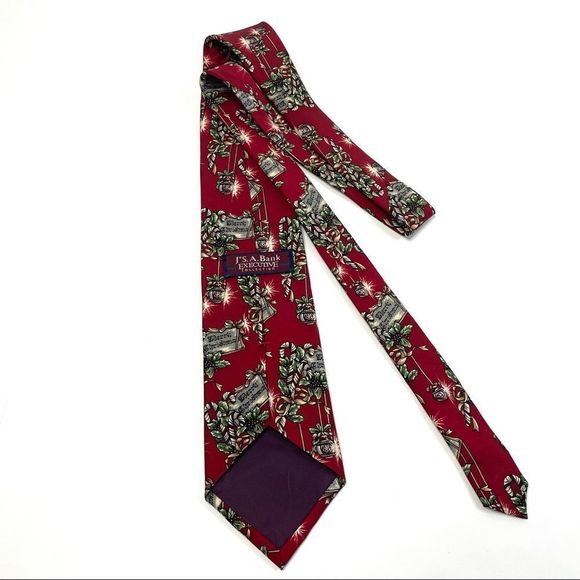 Jos. A. Bank Executive Collection Red Christmas Tie - Picture 4 of 6